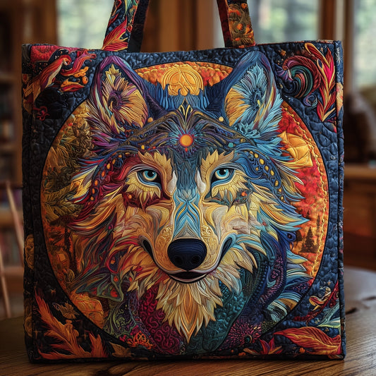 The Vibrant Wolf Quilted Tote