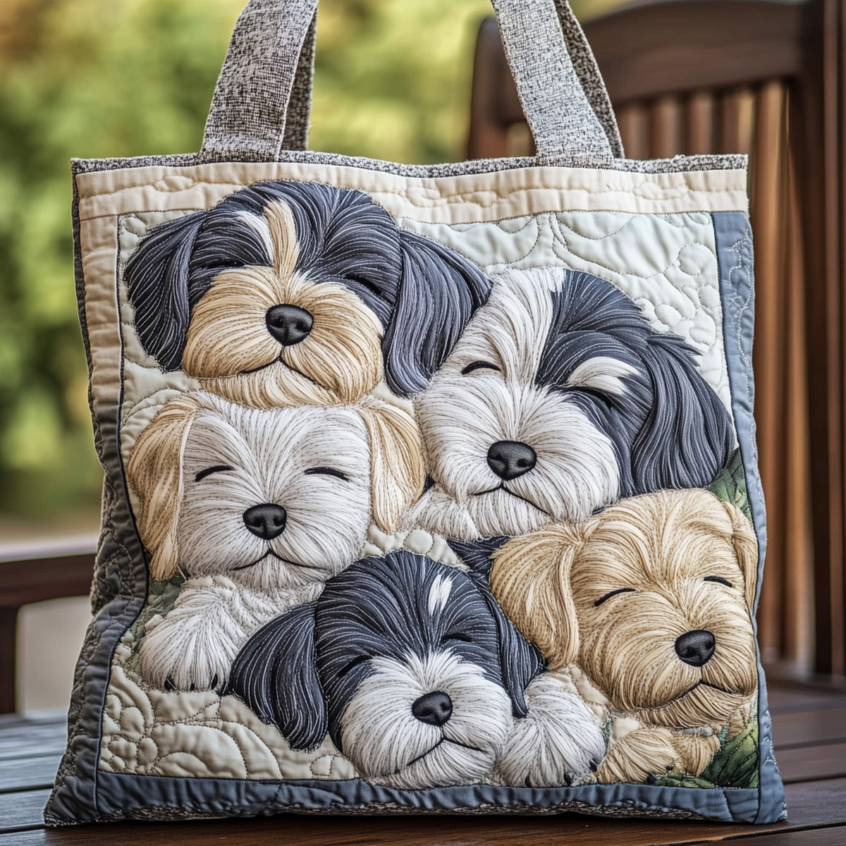 Everyday Schnauzer Dogs Quilted Tote