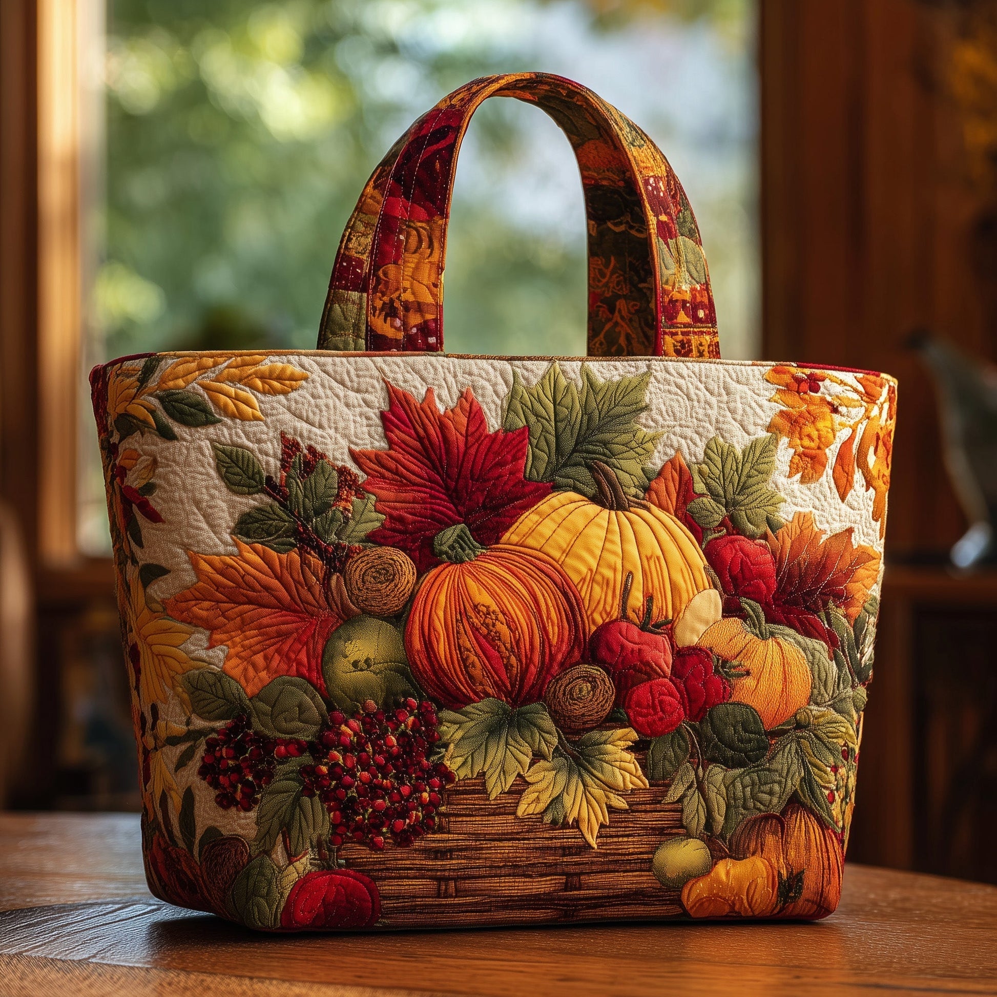 Pumpkin Fall Leaves Tote Bag