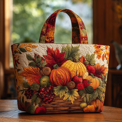 Pumpkin Fall Leaves Tote Bag