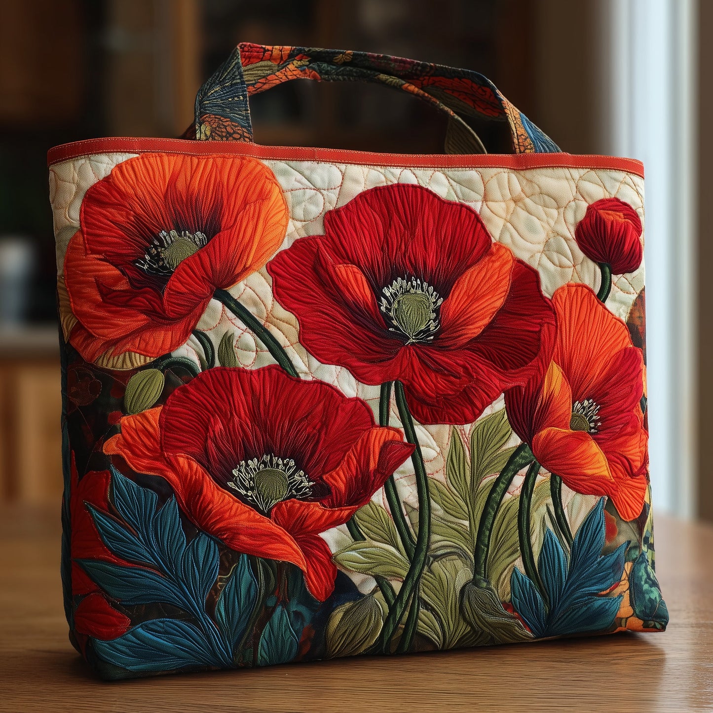 Red Poppy Flowers Tote Bag