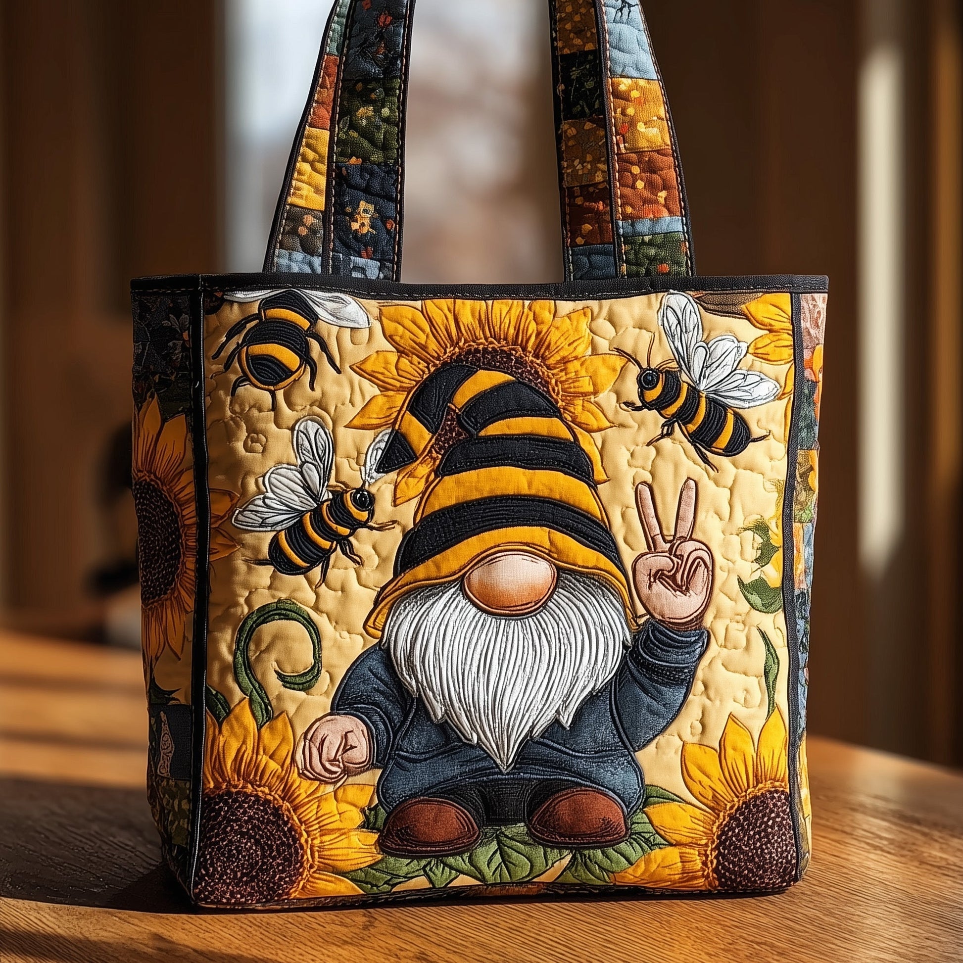 The Bee Gnome Quilted Tote