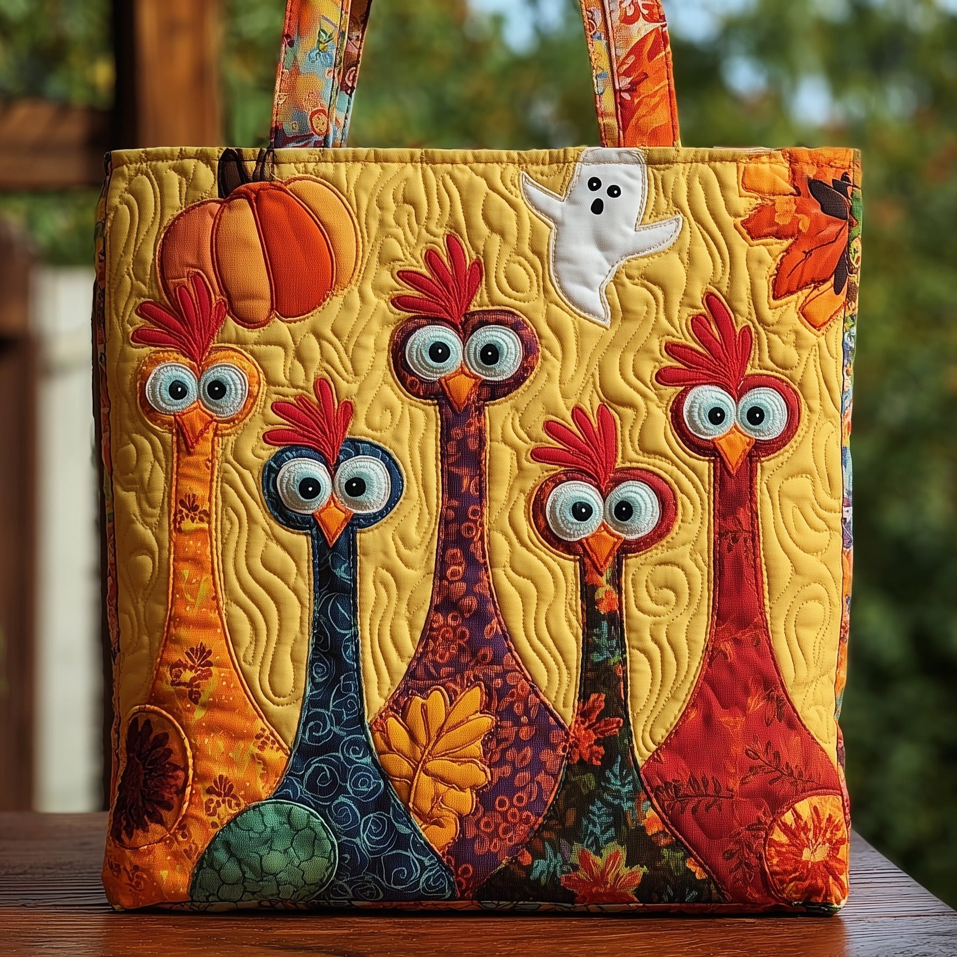 The Autumn Flock Quilted Tote