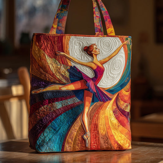 Ballet Dancer Colorful Quilted Tote