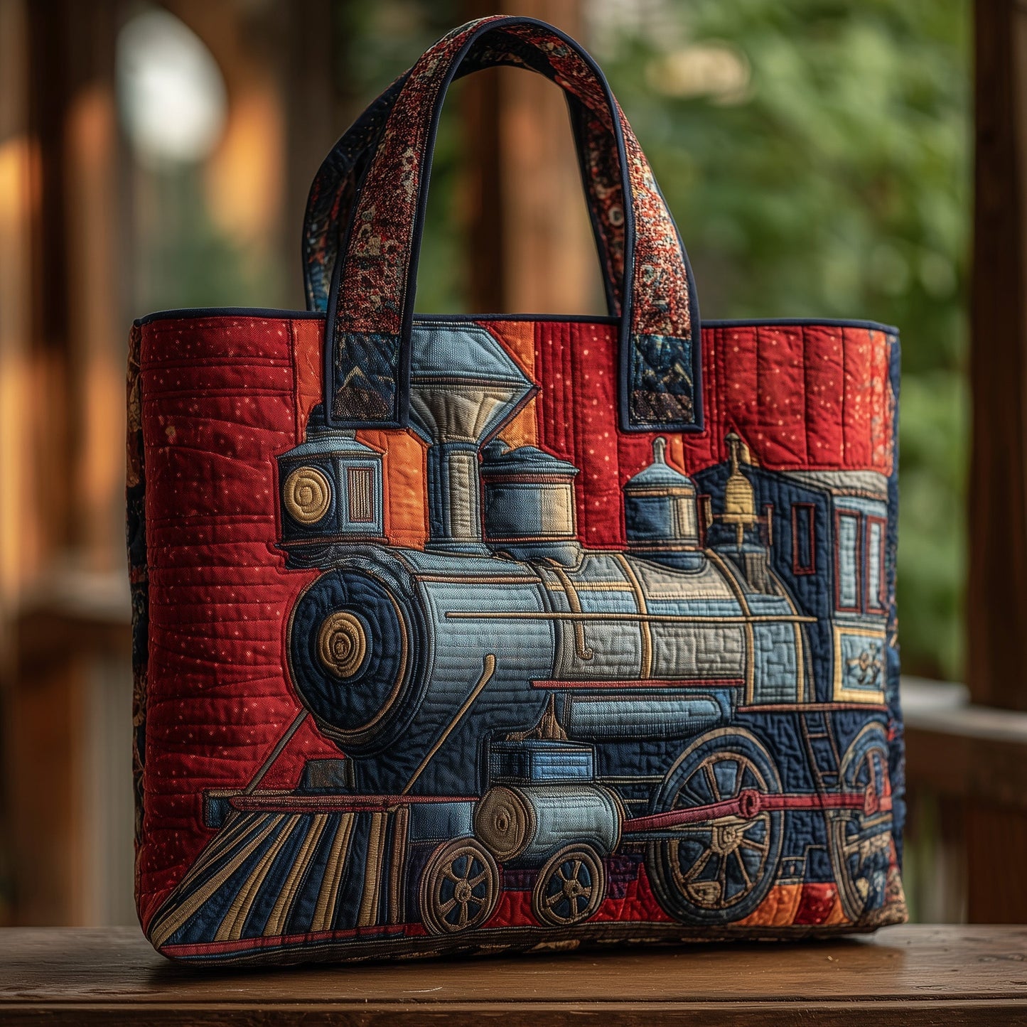The Charming Train Quilted Tote