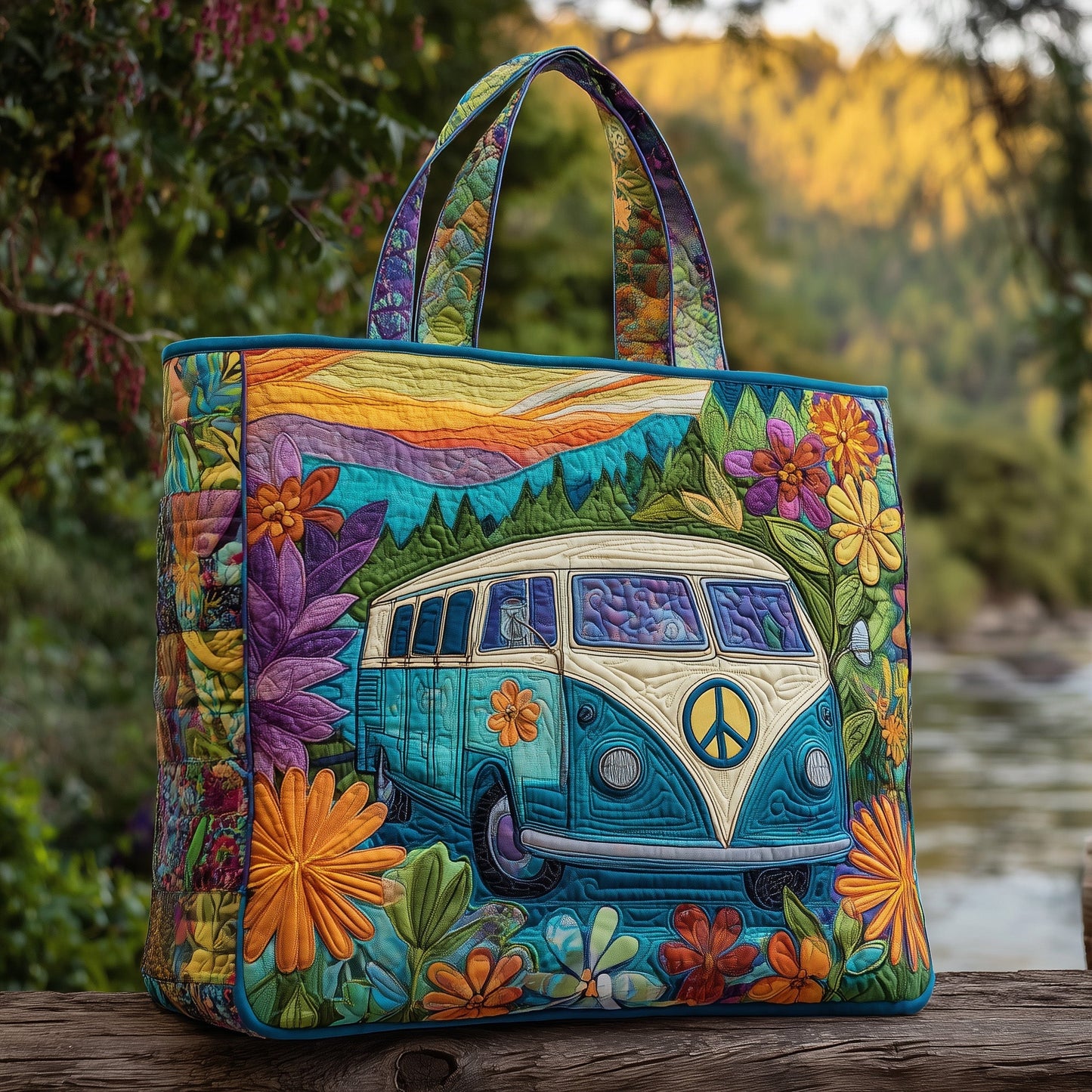 Everyday Hippie Van Quilted Tote