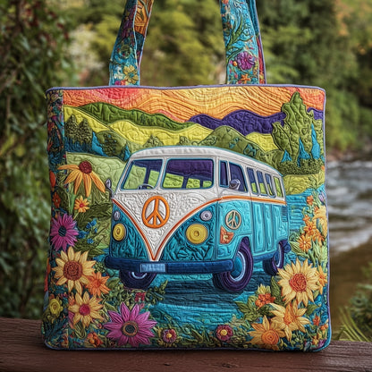 Colorful Volkswagen Van Quilted Tote