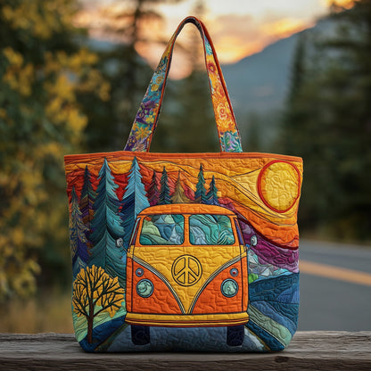 Vintage Van Forest Quilted Tote
