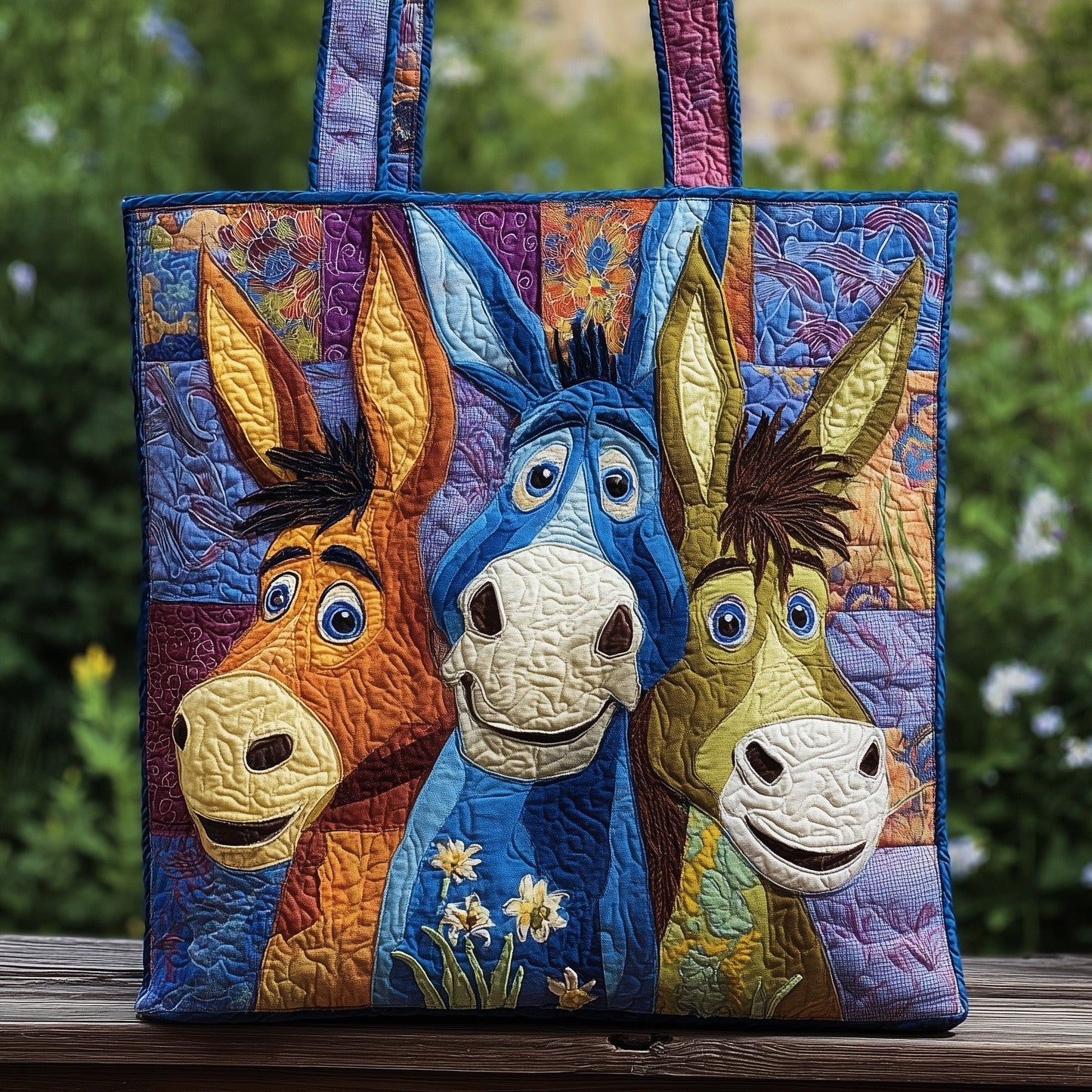 Everyday Whimsical Donkey Quilted Tote