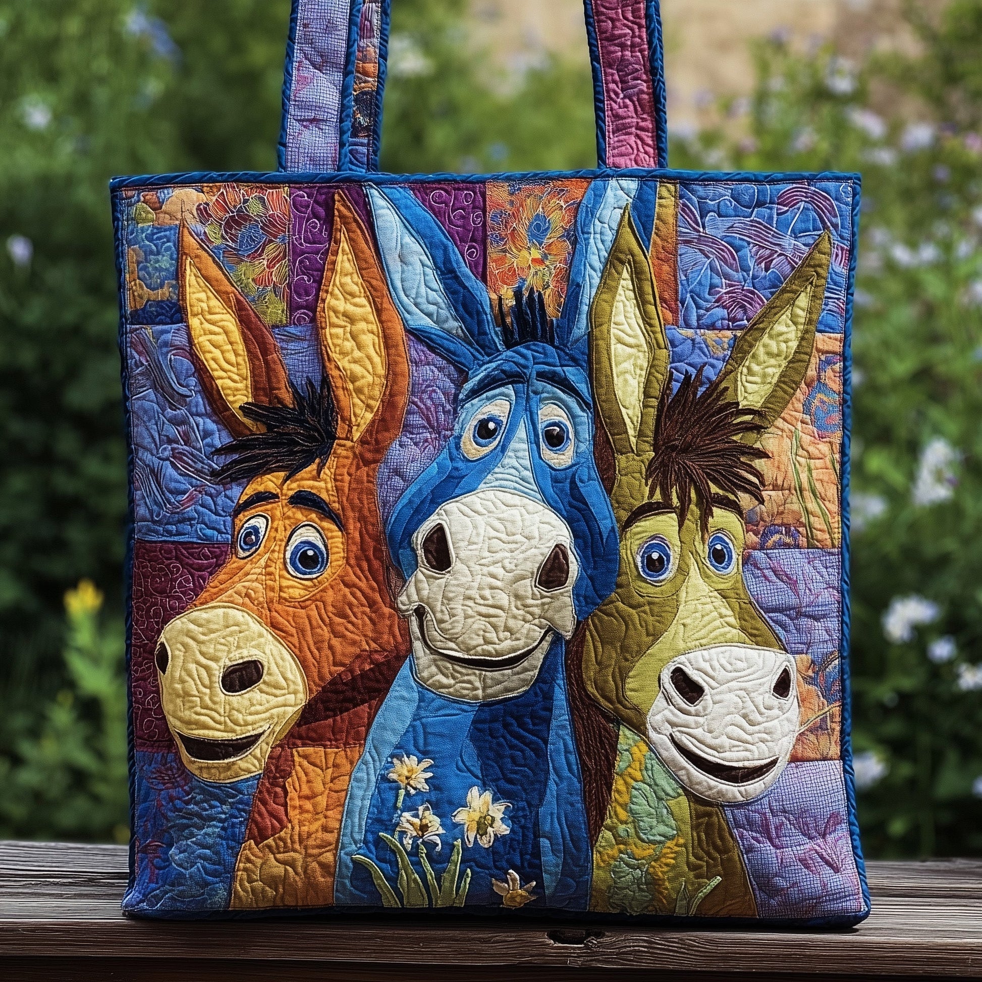 Everyday Whimsical Donkey Quilted Tote