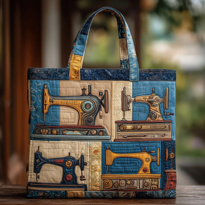 Vintage Sewing Machines Quilted Tote