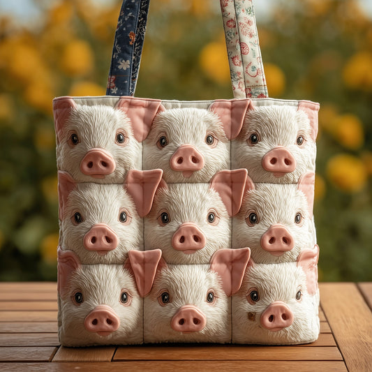 The Farmhouse Pig Quilted Tote
