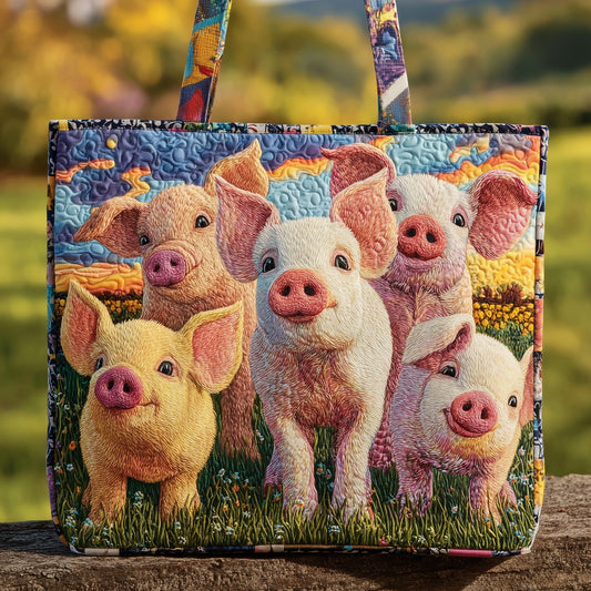 The Happy Piggies Quilted Tote