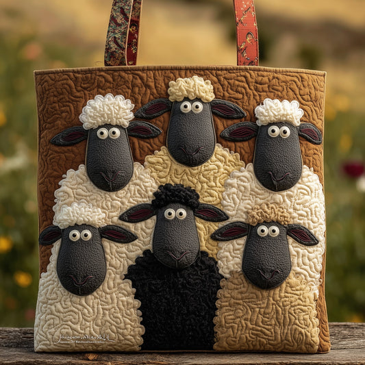 Sheep Farmhouse Animals Quilted Tote