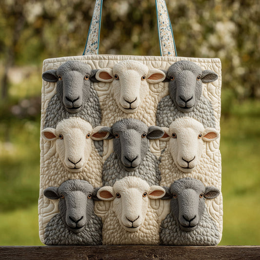 Sheep Farm Animal Quilted Tote