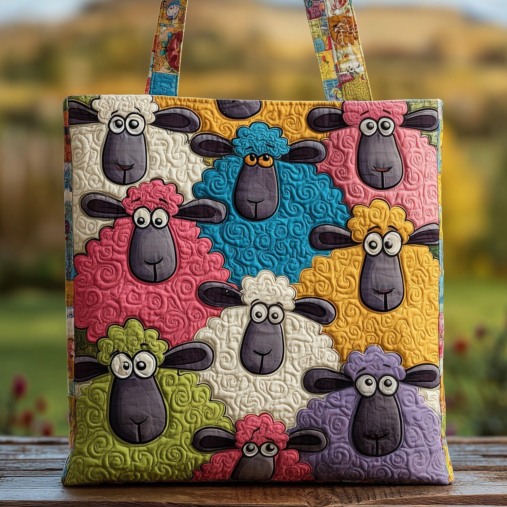 Colorful Sheep Artwork Tote Bag
