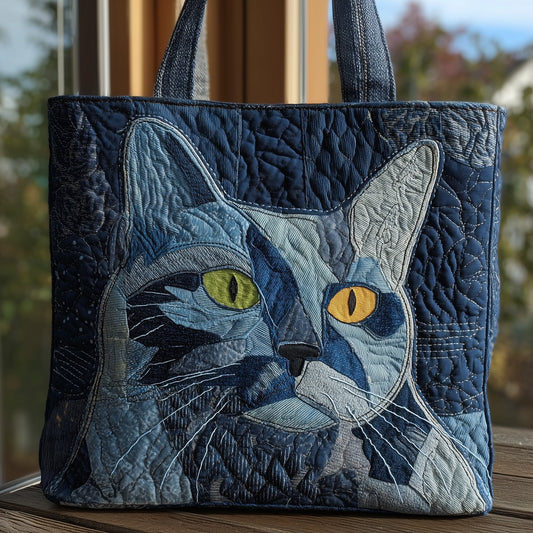 Everyday Cat Face Quilted Tote