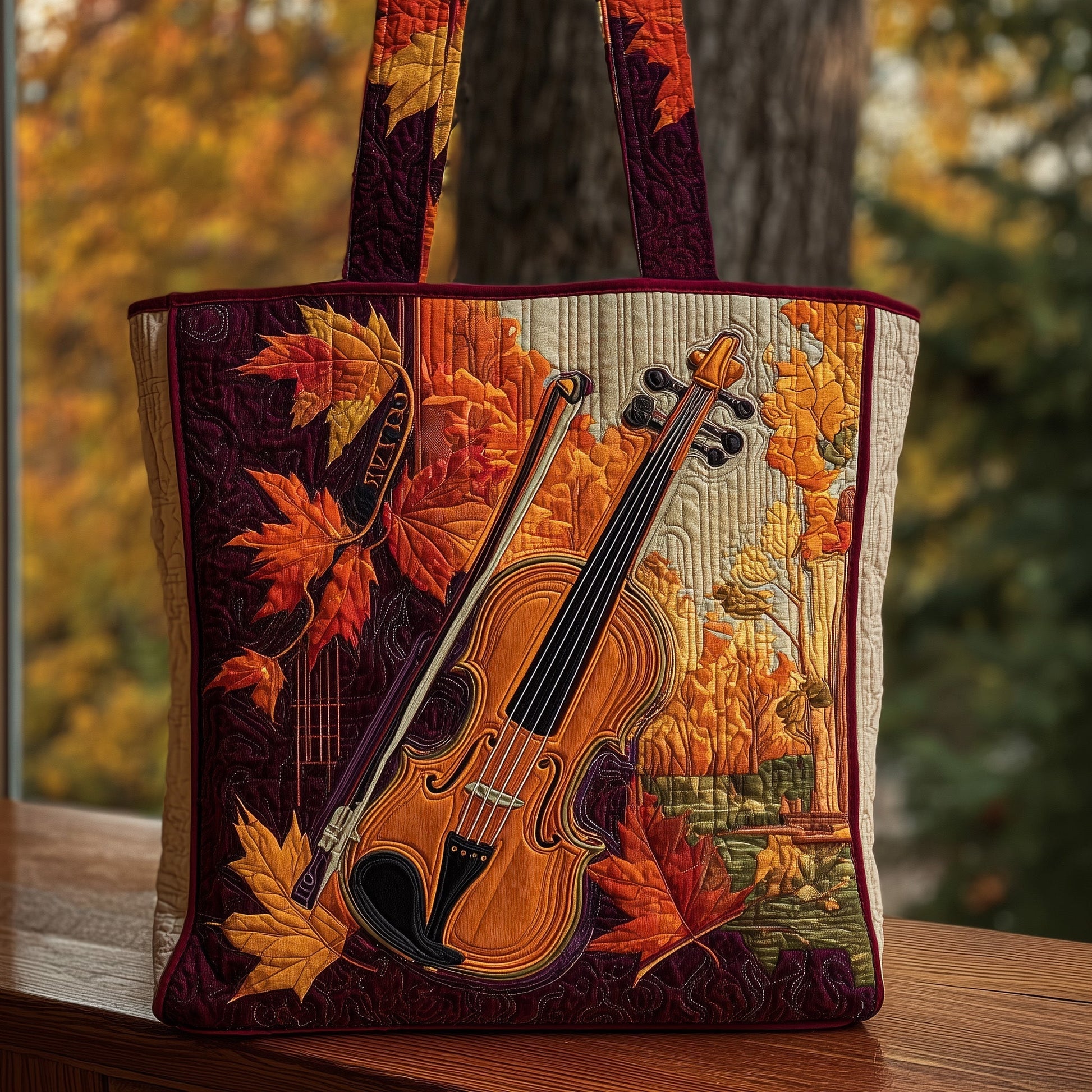 The Autumn Violin Quilted Tote