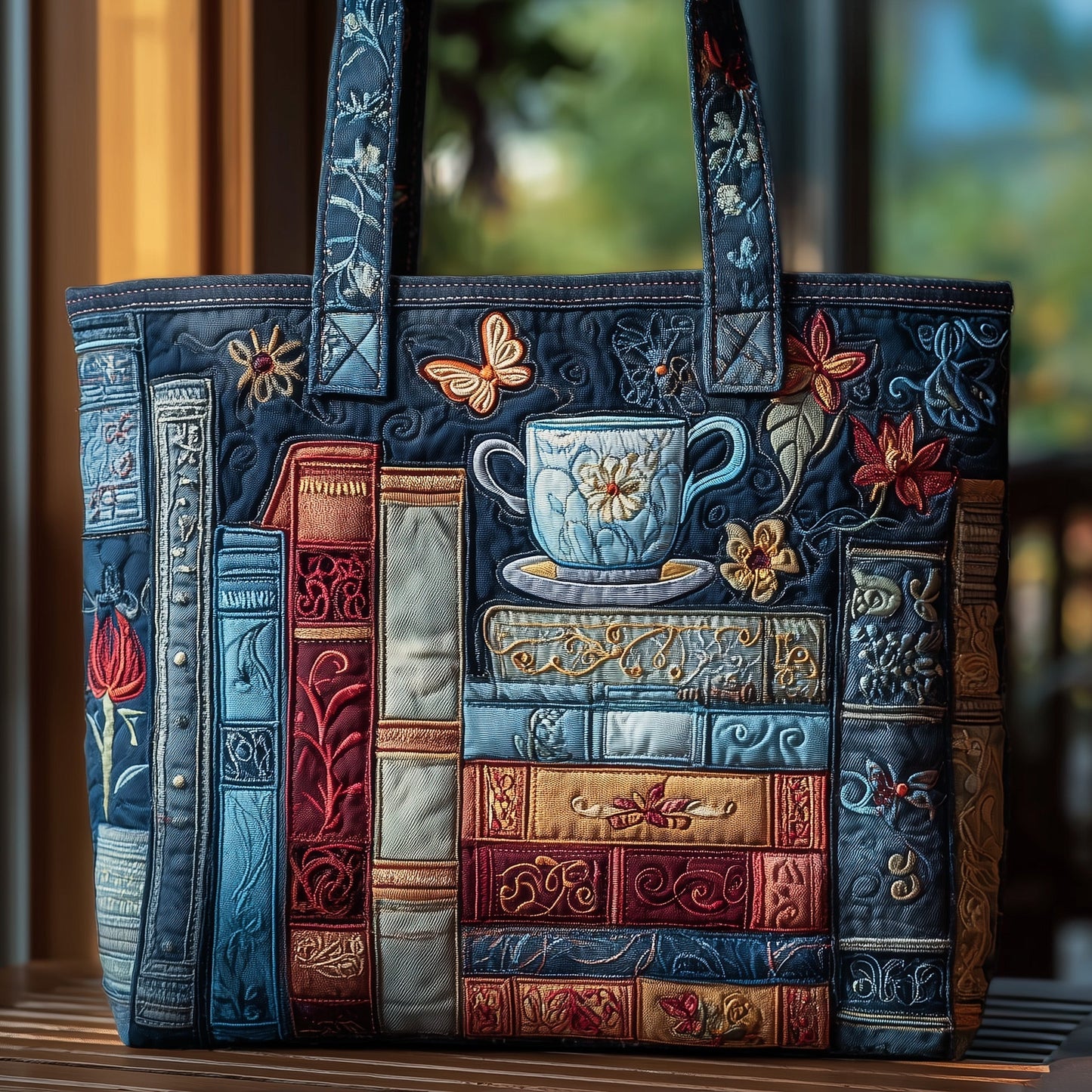 Books Tea Cup Tote Bag
