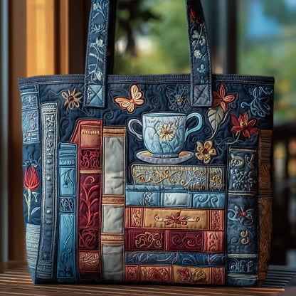 Books Tea Cup Tote Bag