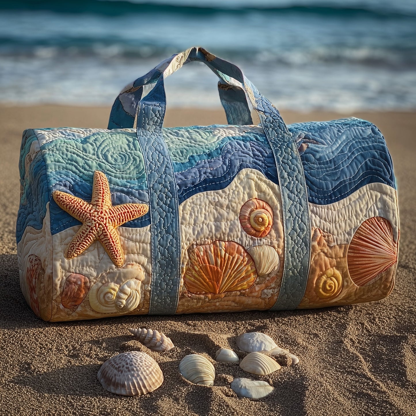 The Seashell Charm Quilted Tote
