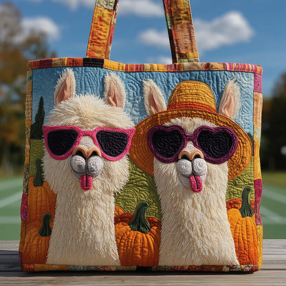Everyday Llamas Sunglasses Quilted Tote