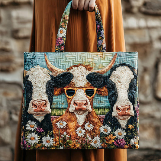 The Farmyard Cow Quilted Tote