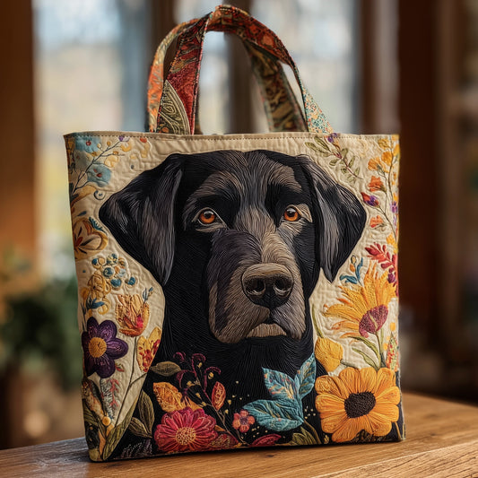 The Labrador Flower Quilted Tote