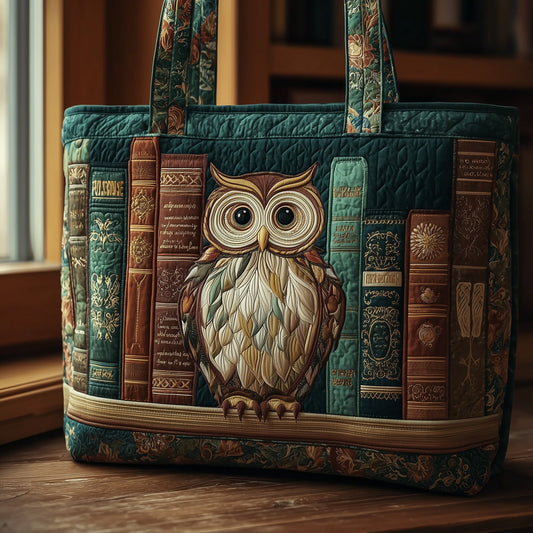 Everyday Owl Books Quilted Tote