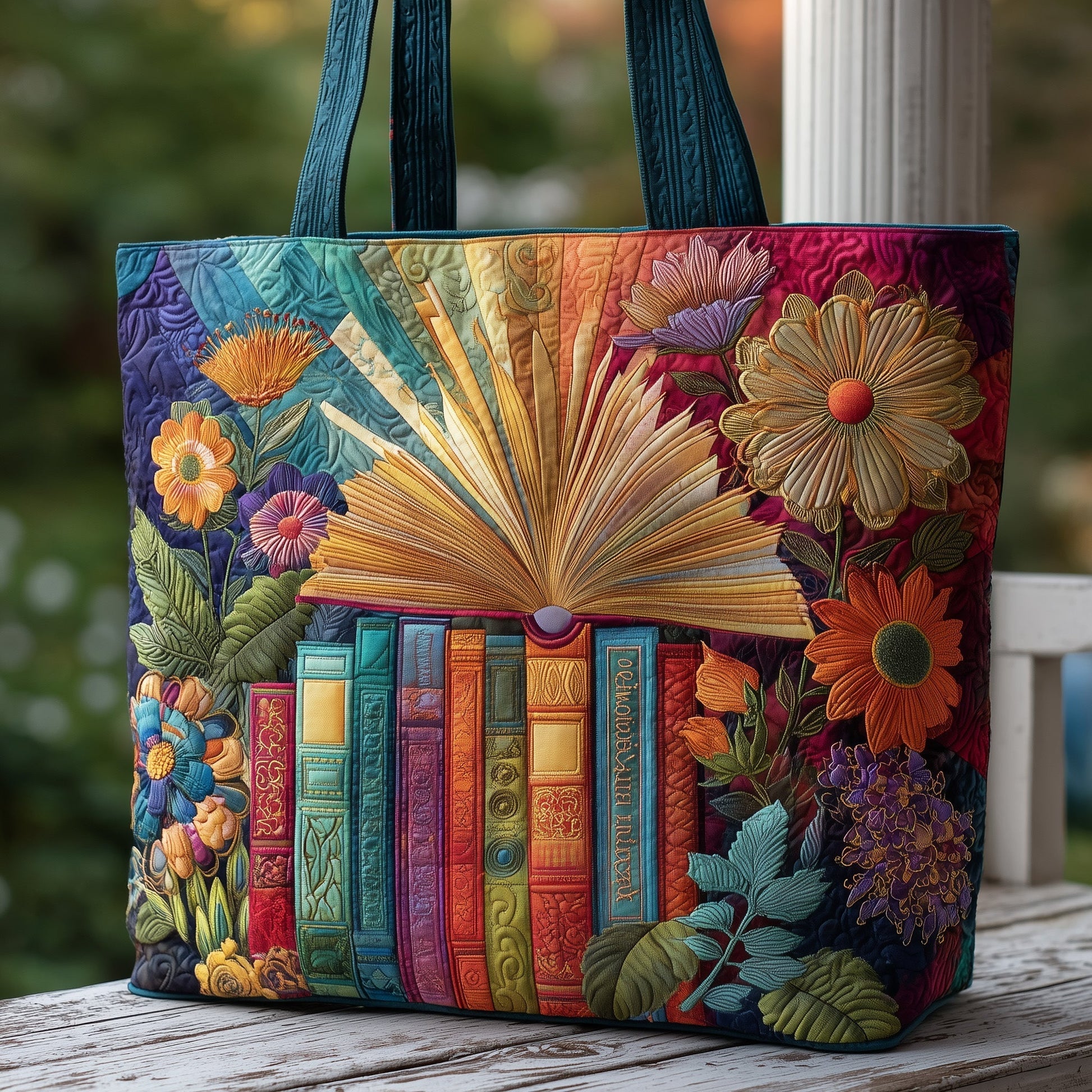 The Bookish Floral Quilted Tote