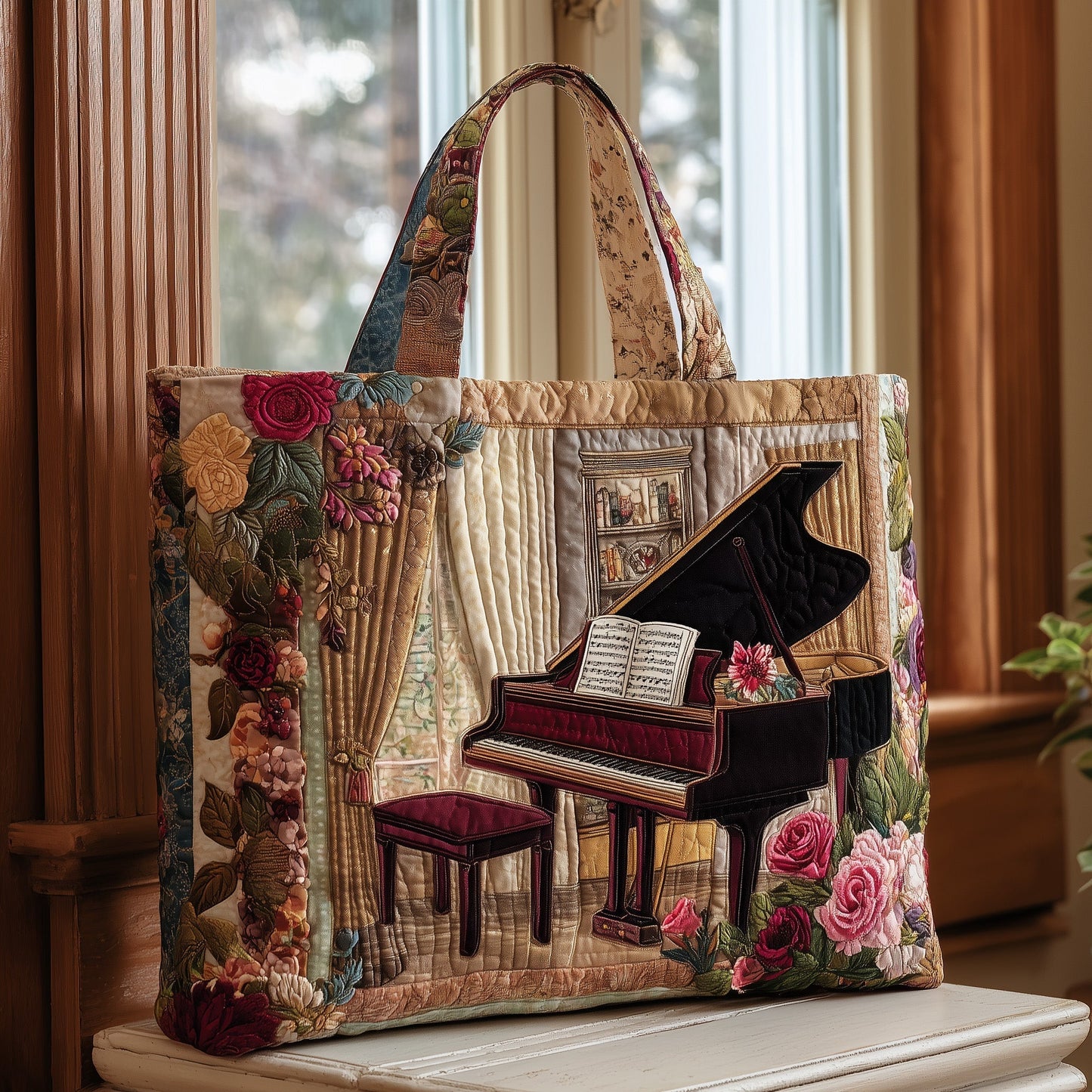 The Piano Charm Quilted Tote