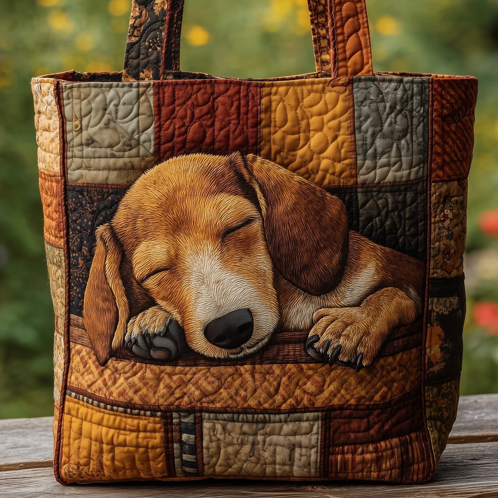 The Sleepy Pup Quilted Tote