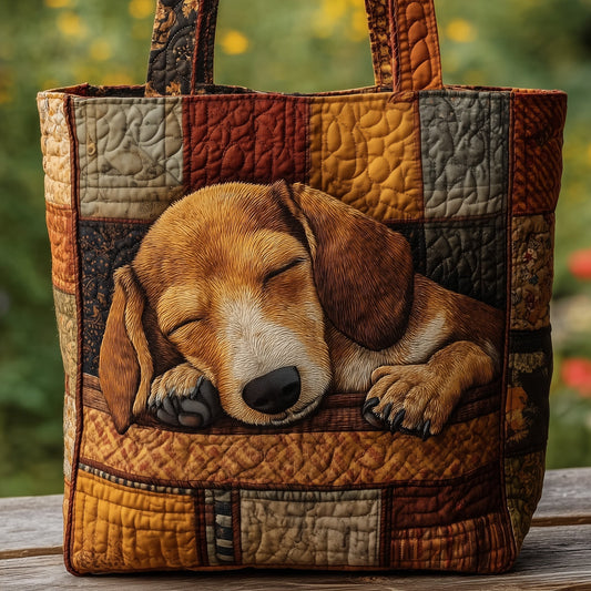 The Sleepy Pup Quilted Tote