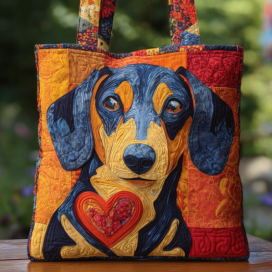 The Heartfelt Dachshund Quilted Tote