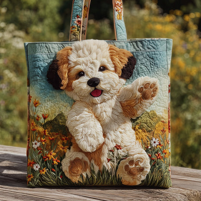 Everyday Poodle Dog Quilted Tote