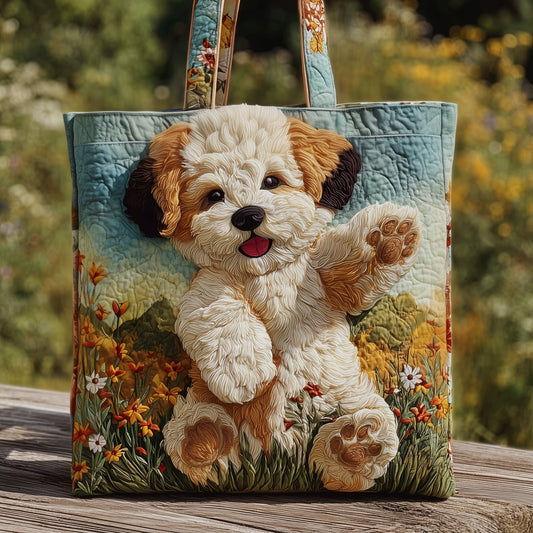 Everyday Poodle Dog Quilted Tote