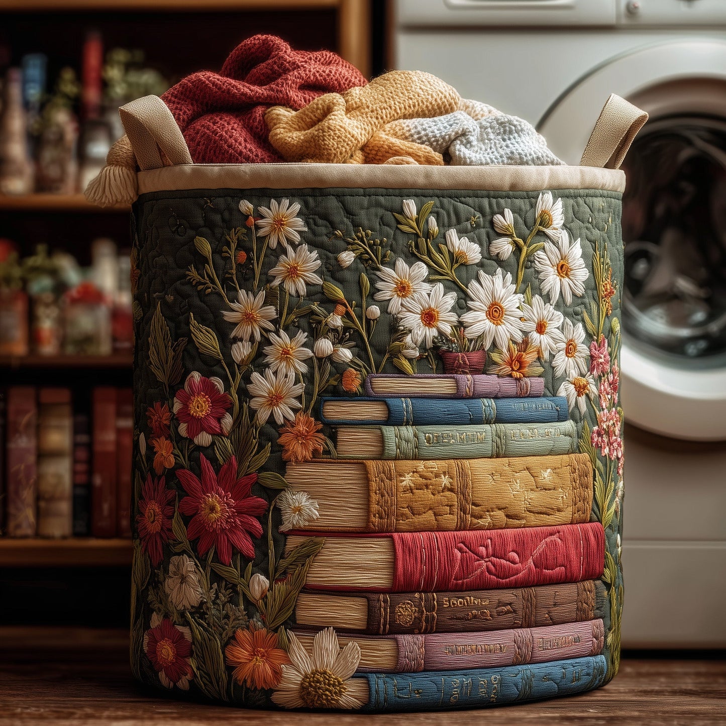 Cozy Book Laundry Quilted Tote