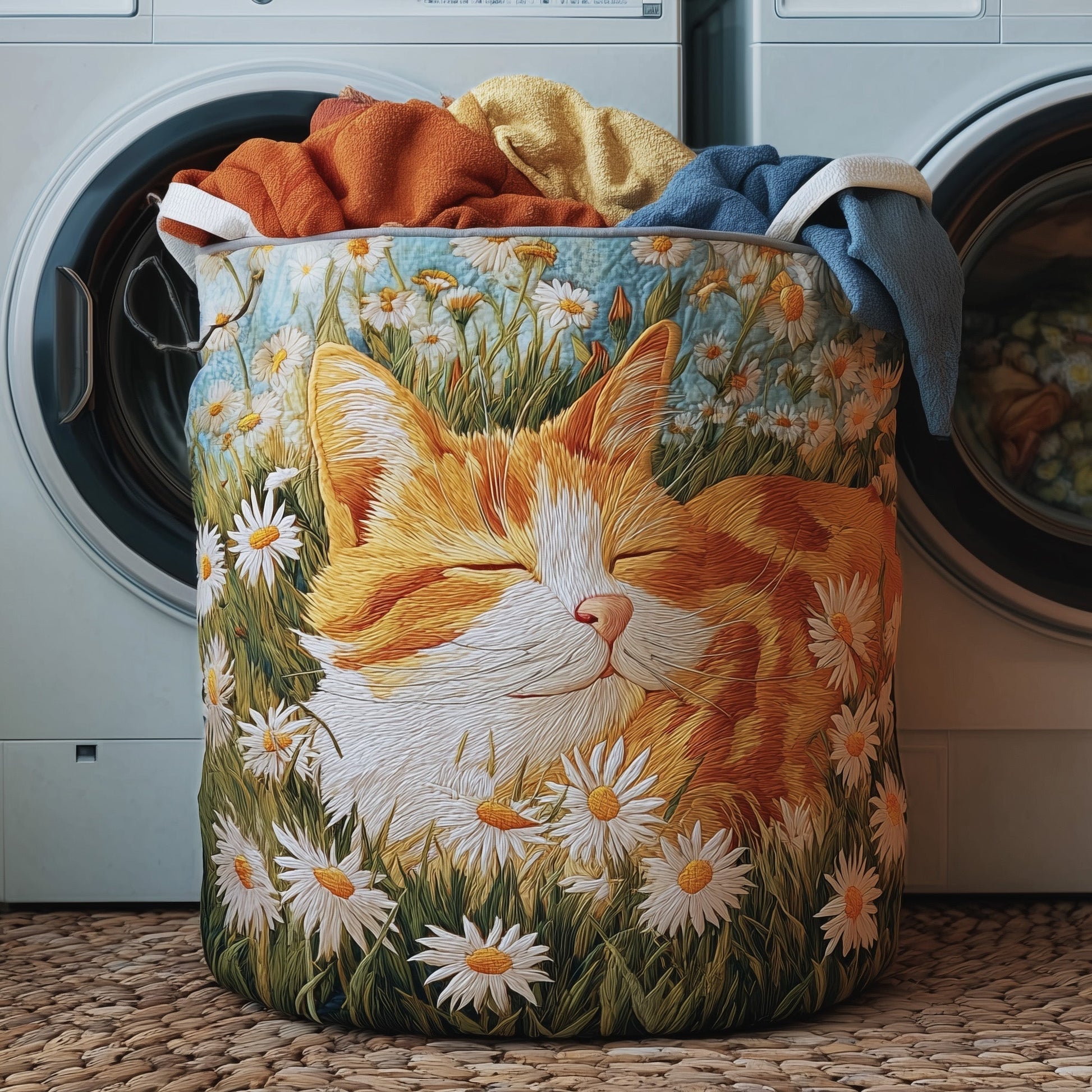 Sleeping Laundry Basket Tote Bag