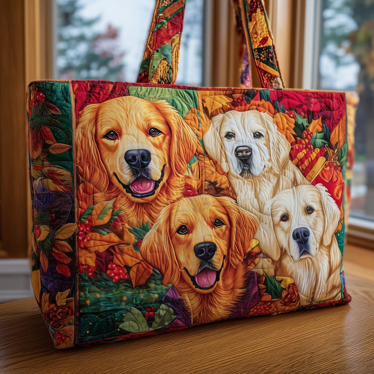 Everyday Golden Retriever Quilted Tote