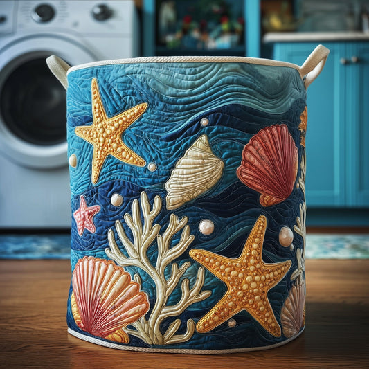 The Ocean Breeze Quilted Laundry Basket Tote 3841