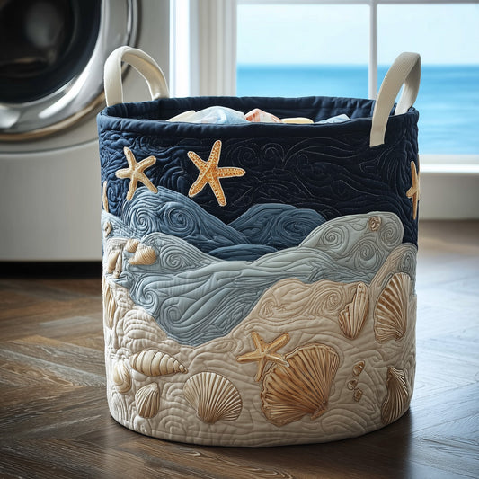 The Ocean Breeze Quilted Laundry Basket Tote 3843