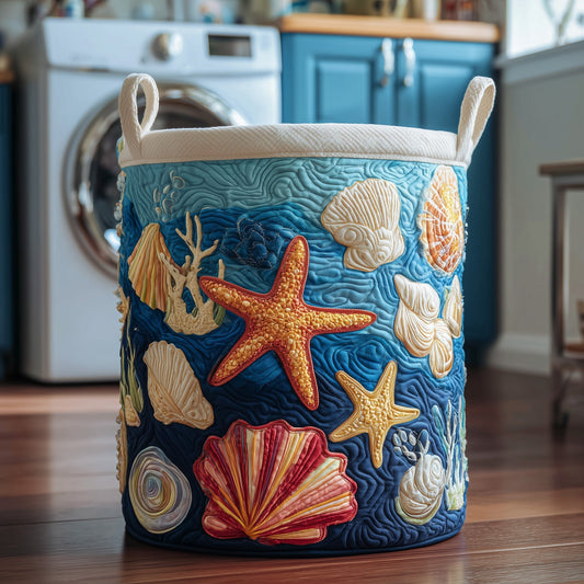 The Ocean Breeze Quilted Laundry Basket Tote 3844