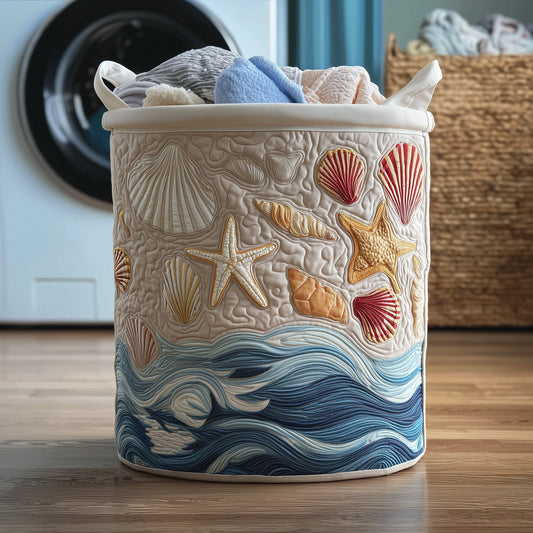 The Ocean Breeze Quilted Laundry Basket Tote 3845