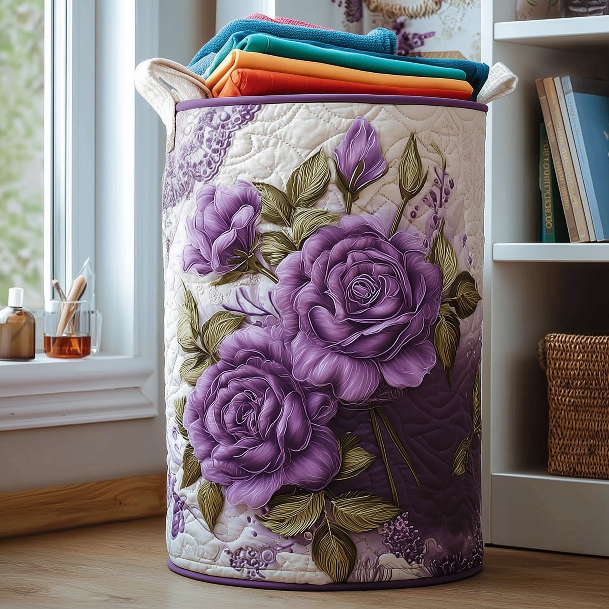 The Rose Quilted Laundry Basket Tote 3929
