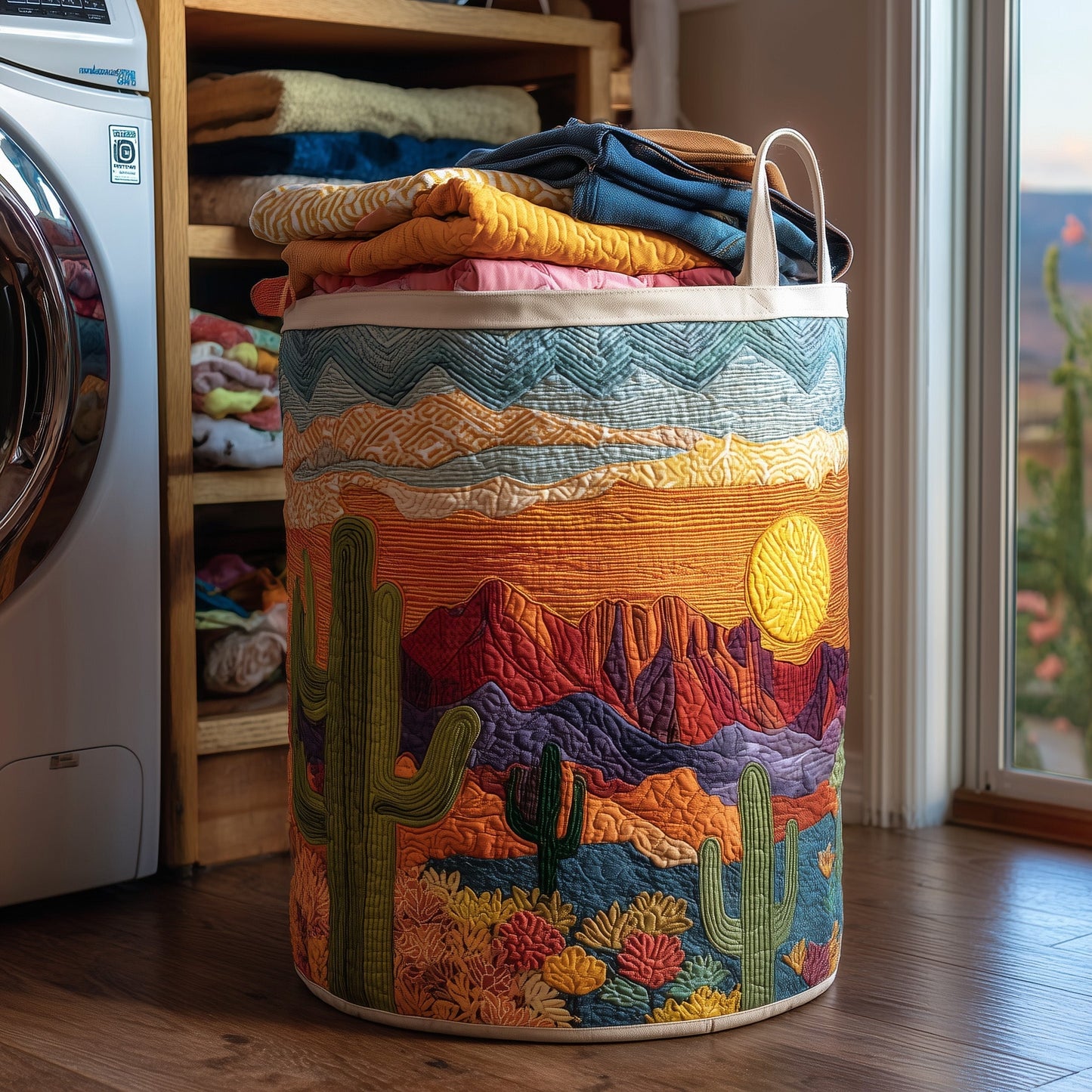 Cactus Sunset Laundry Quilted Tote
