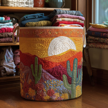 The Cactus Sunset Quilted Laundry Basket Tote 3951
