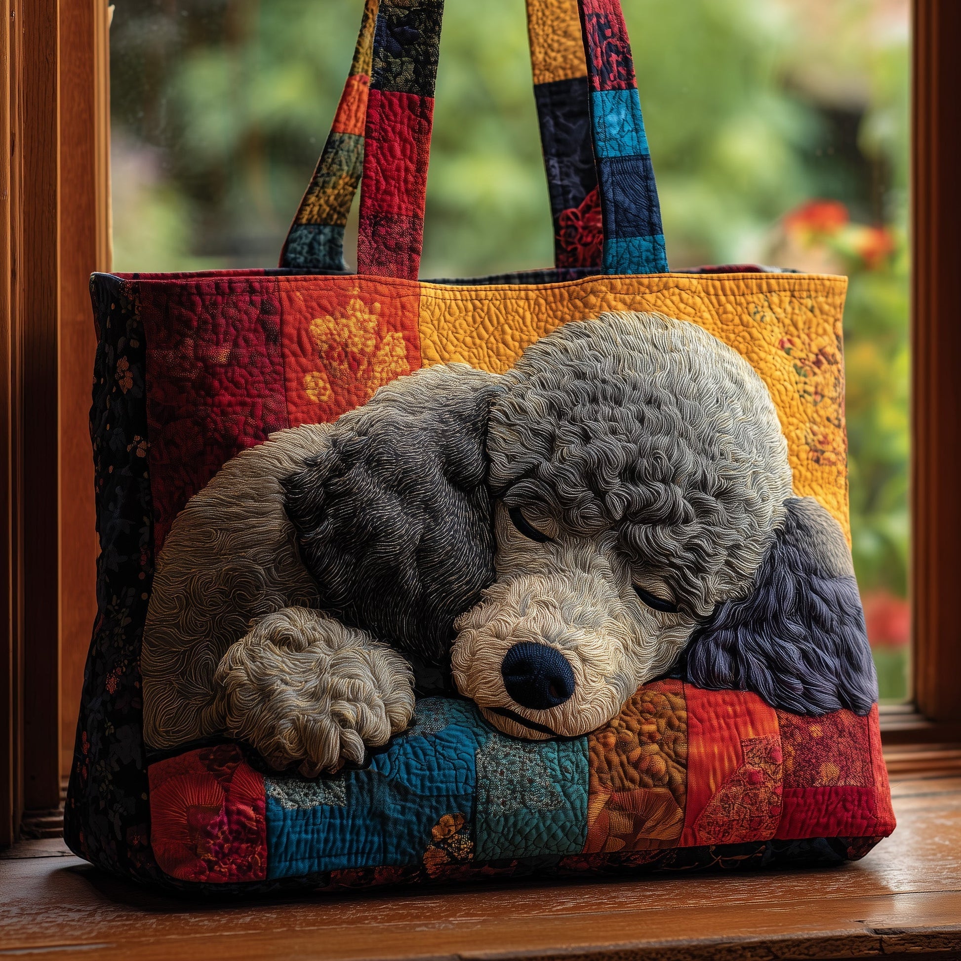 Poodle Dog Portrait Tote Bag