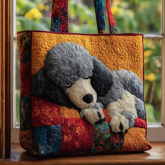 Everyday Poodles Quilted Tote Bag