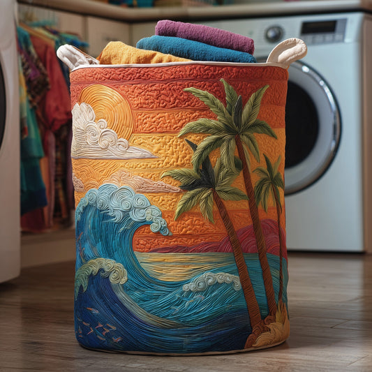 Tropical Beach Laundry Quilted Tote