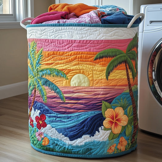 Tropical Beach Laundry Tote Bag